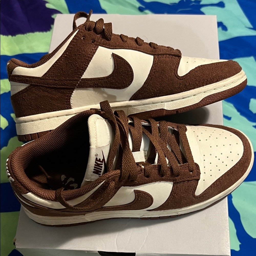 Nike Women’s Chocolate Brown and Cream Sneakers